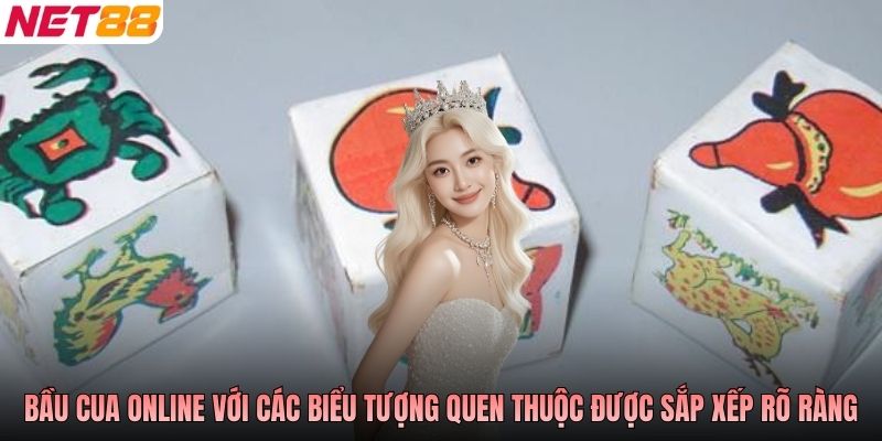 Giao diện bầu cua online với các biểu tượng quen thuộc được sắp xếp rõ ràng