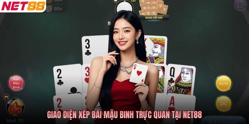 Giao diện xếp bài mậu binh trực quan tại NET88